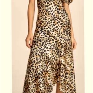 RONNY KOBO Miri Leopard
Puff Sleeve Midi Dress. Worn once